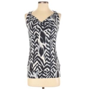 Kiwi S black & white zebra racer back stretch top